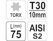 Bit 10 mm T30 x 75mm torx