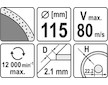 Kotouč diamantový 115 x 22,2 x 2,1 mm hladký