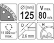 Kotouč diamantový 125 x 22,2 x 2,6 mm turbo