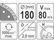 Kotouč diamantový 180 x 22,2 x 2,8 mm turbo