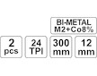 List pilový na železo 300 mm 2 ks Bi-Metal + Co8%