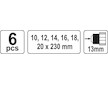 Sada hadovitých vrtáků do dřeva 10,12,14,16,18,20 délka 230mm