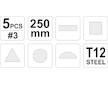 Sada pilníků zámečnických 250 mm 5 ks