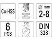 Sada vrtáků na kov 6ks HSS-COBALT 2-8mm