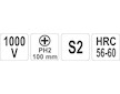 Šroubovák křížový PH2 x 100 mm izolovaný 1kV