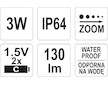 Svítilna BIGGEST voděodolná IP64, fce ZOOM, 130lm, 2xLR14, 228x47mm