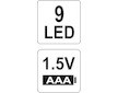 Svítilna kapesní 9 LED (ALU)