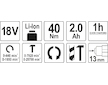 Vrtačka s příklepem AKU MABUCHI 18V LI-ION, 440-1650 ot/min, kufr 