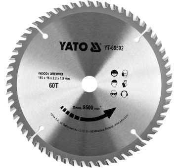 Kotouč na dřevo TCT 165 x 16 mm 60z (pro YT-82810)
