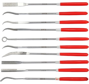 Sada pilníků jehlových diamantových 3 x 140 mm 10 ks 25 mm
