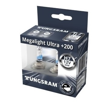 Žárovka H7 12V 55W PX26d Megalight 200%  Tungsram 58520XHU, 2 ks