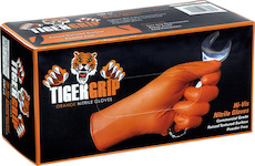 Nitrilové jednorázové rukavice oranžové KUNZER TIGER GRIP L